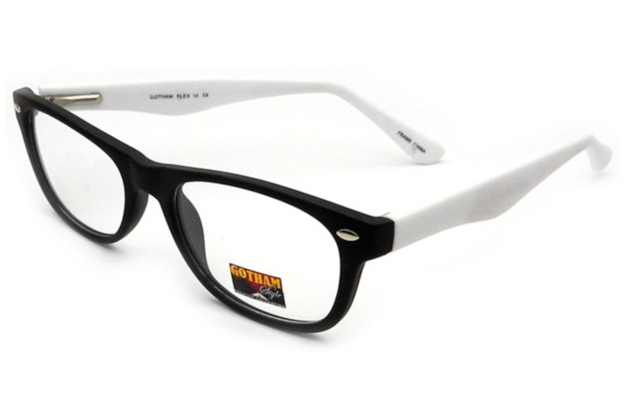 Gothamstyle Gotham Premium Flex 10 Eyeglasses in Black White  (Discontinued)
